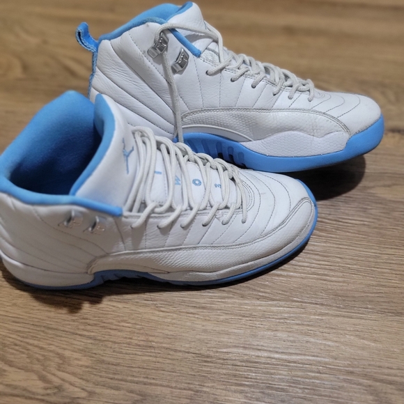 White and Blue High-Top Men's Sneakers